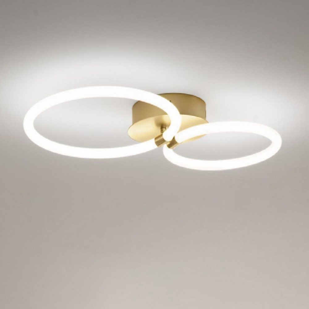 LED Φωτιστικό Οροφής - Τοίχου Αλουμινίου Χρυσό 30W Dimmable BERTA - GEA LUCE