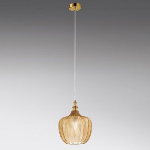 Κρεμαστό Φωτιστικό Μονόφωτο από Γυαλί Και Μέταλλο - Μελί D24cm 1xE27 CLEOFE S10 - GEA LUCE