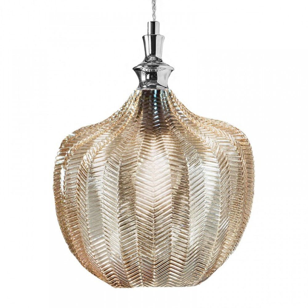 Κρεμαστό Φωτιστικό Μονόφωτο από Γυαλί Και Μέταλλο - Ώχρα D24cm 1xE27 CLEOFE S10 - GEA LUCE