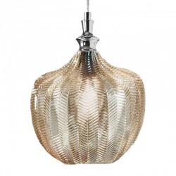 Κρεμαστό Φωτιστικό Μονόφωτο από Γυαλί Και Μέταλλο - Ώχρα D24cm 1xE27 CLEOFE S10 - GEA LUCE