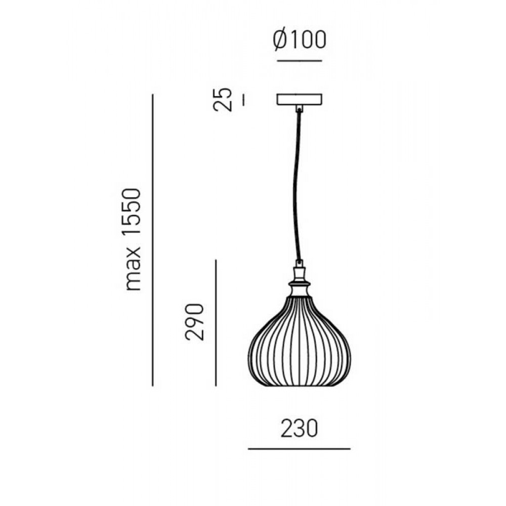 Κρεμαστό Φωτιστικό Μονόφωτο από Γυαλί Και Μέταλλο - Λευκό Οπάλ D23cm 1xE27 CLEOFE S11 - GEA LUCE
