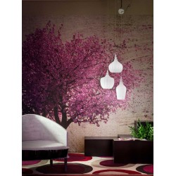 Κρεμαστό Φωτιστικό Μονόφωτο από Γυαλί Και Μέταλλο - Λευκό Οπάλ D18cm 1xE27 CLEOFE S12 - GEA LUCE