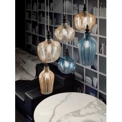 Κρεμαστό Φωτιστικό Πολύφωτο από Γυαλί Και Μέταλλο - Πολύχρωμο 6xE27 CLEOFE S6 - GEA LUCE