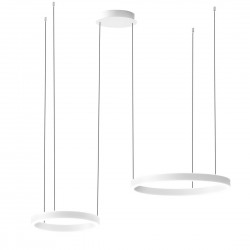 LED Κρεμαστό Φωτιστικό Αλουμινίου Δίφωτο Κυκλικό Λευκό 100W CRISEIDE S/2D - GEA LUCE