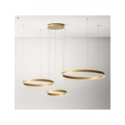 LED Κρεμαστό Φωτιστικό Αλουμινίου Τρίφωτο Κυκλικό Χρυσό 180W CRISEIDE S/3D - GEA LUCE