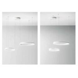 LED Κρεμαστό Φωτιστικό Αλουμινίου Δίφωτο Κυκλικό Λευκό 100W CRISEIDE S/2D - GEA LUCE