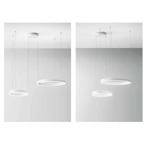LED Κρεμαστό Φωτιστικό Αλουμινίου Δίφωτο Κυκλικό Λευκό 100W CRISEIDE S/2D - GEA LUCE