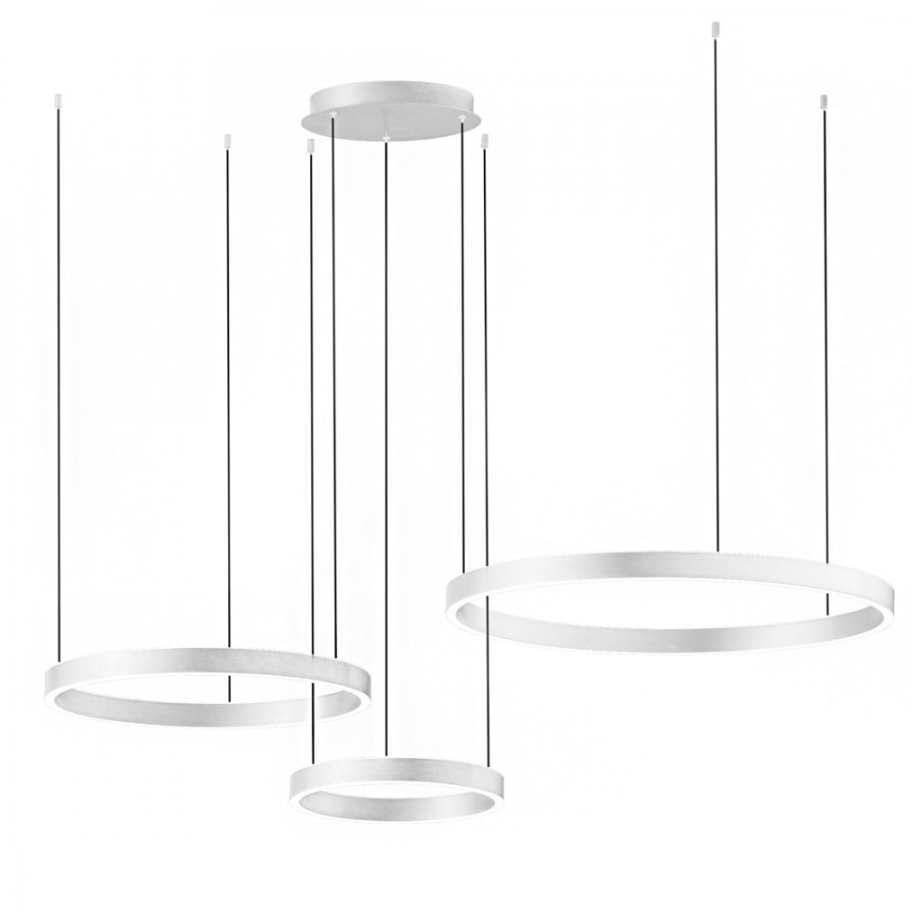 LED Κρεμαστό Φωτιστικό Αλουμινίου Τρίφωτο Κυκλικό Λευκό 180W CRISEIDE S/3D - GEA LUCE