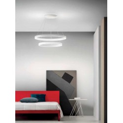 LED Κρεμαστό Φωτιστικό Αλουμινίου Δίφωτο Κυκλικό Λευκό 140W CRISEIDE S/2G - GEA LUCE