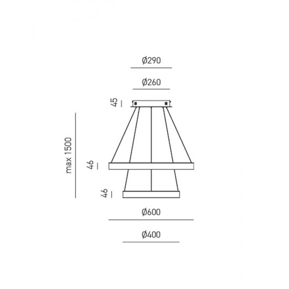 LED Κρεμαστό Φωτιστικό Αλουμινίου Δίφωτο Κυκλικό Χρυσό 100W CRISEIDE S/2P - GEA LUCE