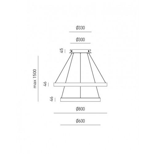 LED Κρεμαστό Φωτιστικό Αλουμινίου Δίφωτο Κυκλικό Χρυσό 140W CRISEIDE S/2G - GEA LUCE