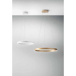 LED Κρεμαστό Φωτιστικό Αλουμινίου Κυκλικό Χρυσό 80W CRISEIDE - GEA LUCE