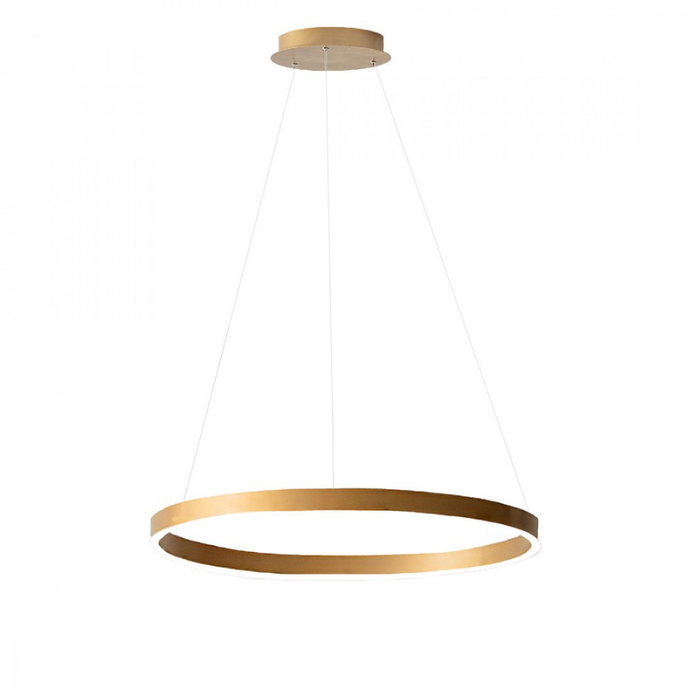 LED Κρεμαστό Φωτιστικό Αλουμινίου Κυκλικό Χρυσό 80W CRISEIDE - GEA LUCE