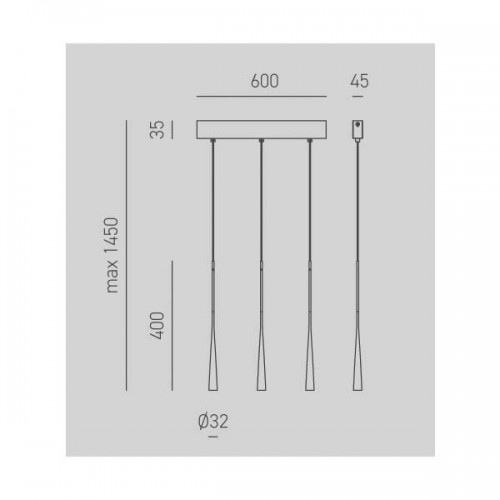 LED Κρεμαστό Φωτιστικό Αλουμινίου σε Σατινέ Μαύρο 16.5W DAFNE - GEA LUCE