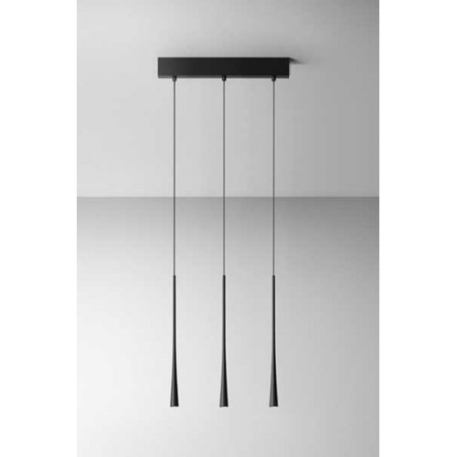 LED Κρεμαστό Φωτιστικό Αλουμινίου σε Σατινέ Μαύρο 16.5W DAFNE - GEA LUCE