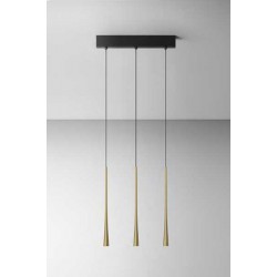 LED Κρεμαστό Φωτιστικό Αλουμινίου σε Χρυσό Τρίφωτο 16.5W DAFNE - GEA LUCE