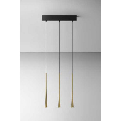 LED Κρεμαστό Φωτιστικό Αλουμινίου σε Χρυσό Τρίφωτο 16.5W DAFNE - GEA LUCE