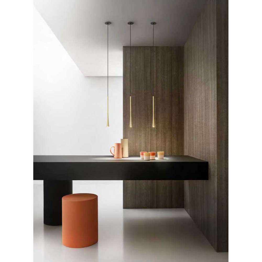 LED Κρεμαστό Φωτιστικό Αλουμινίου σε Χρυσό Χρώμα Χωνευτό 40cm 7W DAFNE - GEA LUCE