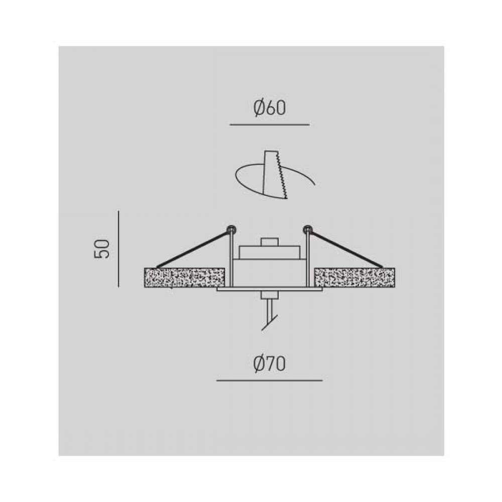LED Κρεμαστό Φωτιστικό Αλουμινίου σε Χρυσό Χρώμα Χωνευτό 40cm 7W DAFNE - GEA LUCE