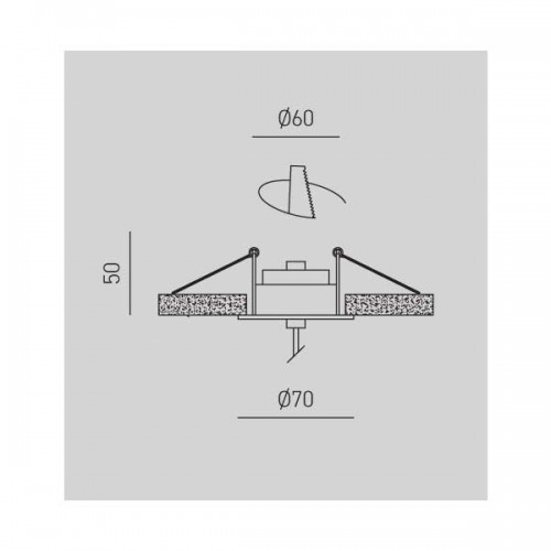 LED Κρεμαστό Φωτιστικό Αλουμινίου σε Σατινέ Μαύρο Χρώμα Χωνευτό 40cm 7W DAFNE - GEA LUCE