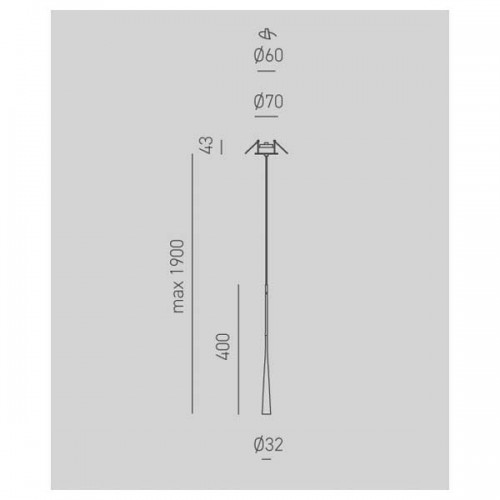LED Κρεμαστό Φωτιστικό Αλουμινίου σε Σατινέ Μαύρο Χρώμα Χωνευτό 40cm 7W DAFNE - GEA LUCE