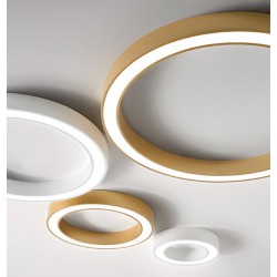 LED Πλαφονιέρα Αλουμινίου Στρογγυλή Χρυσή 100cm 80W FLOR - GEA LUCE
