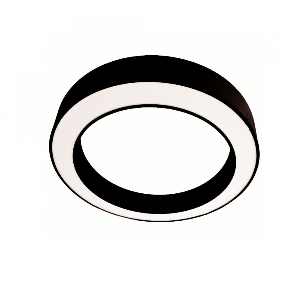 LED Πλαφονιέρα Αλουμινίου Στρογγυλή Μαύρη 40cm 30W FLOR - GEA LUCE