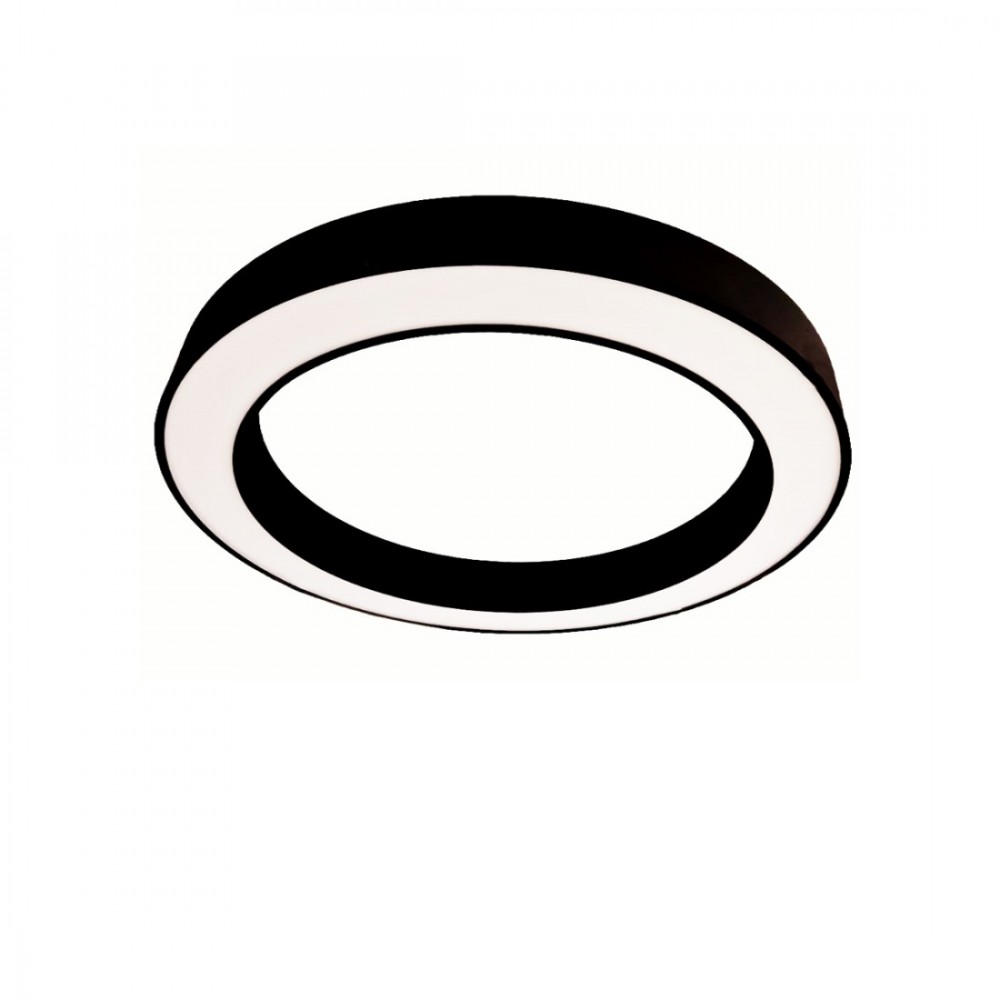 LED Πλαφονιέρα Αλουμινίου Στρογγυλή Μαύρη 60cm 50W FLOR - GEA LUCE