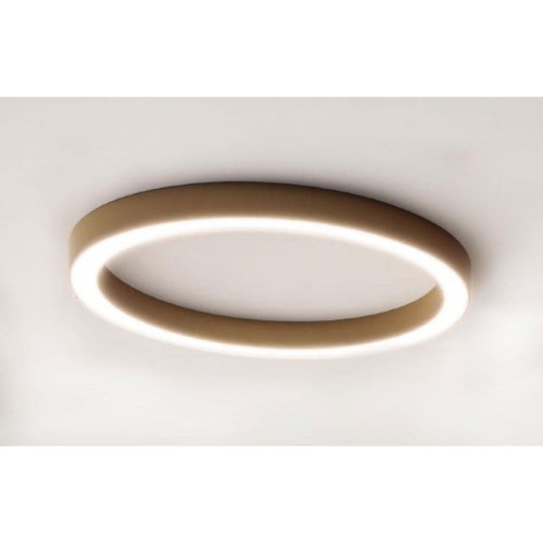 LED Πλαφονιέρα Αλουμινίου Στρογγυλή Χρυσή 80cm 60W FLOR - GEA LUCE