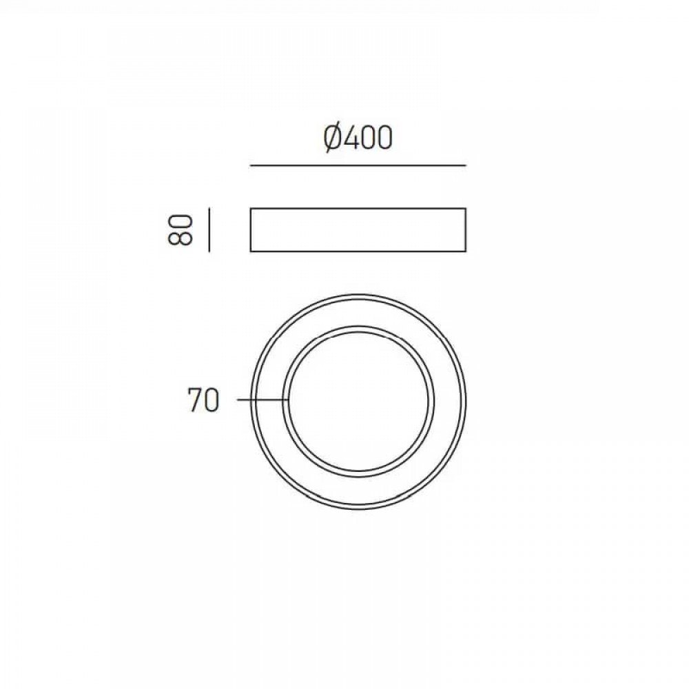 LED Πλαφονιέρα Αλουμινίου Στρογγυλή Λευκή 40cm 30W FLOR - GEA LUCE