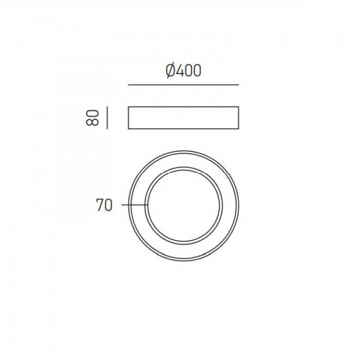 LED Πλαφονιέρα Αλουμινίου Στρογγυλή Χρυσή 40cm 30W FLOR - GEA LUCE