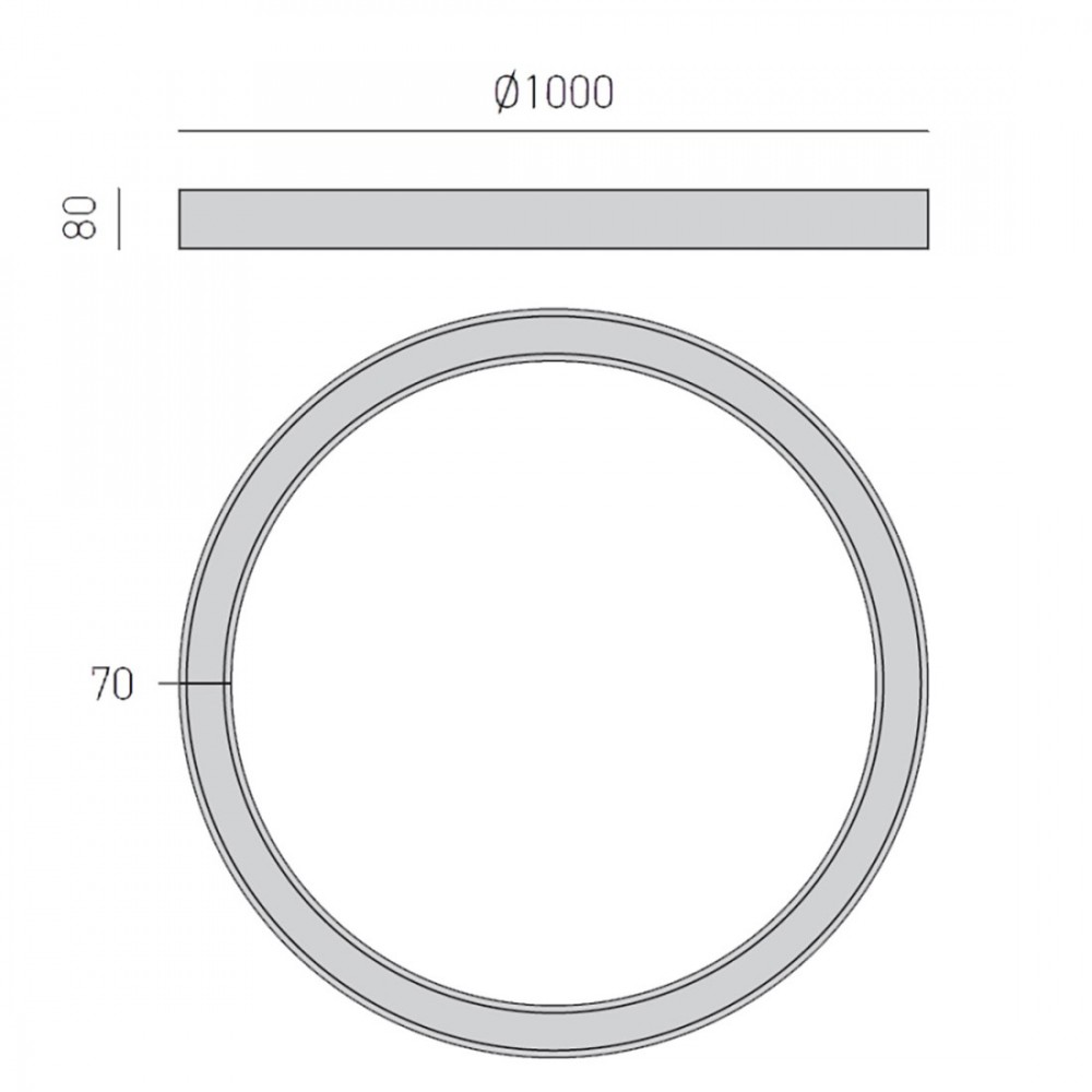 LED Πλαφονιέρα Αλουμινίου Στρογγυλή Λευκή 100cm 80W FLOR - GEA LUCE