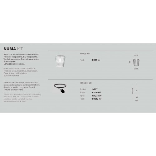 Κρεμαστό Φωτιστικό Πολύφωτο Από Γυαλί Σε Διάφορες Αποχρώσεις - Σε Εξάφωτη Ροζέτα 6xE27 NUMA - GEA LUCE