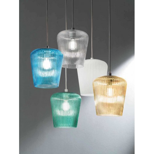 Κρεμαστό Φωτιστικό Πολύφωτο Από Γυαλί Σε Διάφορες Αποχρώσεις - Σε Εξάφωτη Ροζέτα 6xE27 NUMA - GEA LUCE