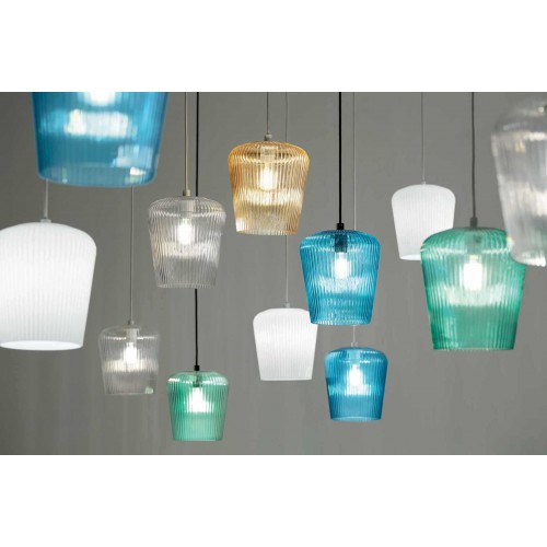 Κρεμαστό Φωτιστικό Πολύφωτο Από Γυαλί Σε Διάφορες Αποχρώσεις - Σε Εξάφωτη Ροζέτα 6xE27 NUMA - GEA LUCE