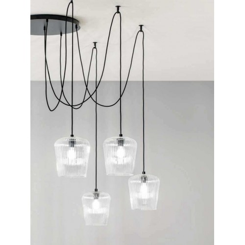 Κρεμαστό Φωτιστικό Πολύφωτο Από Γυαλί Σε Διάφορες Αποχρώσεις - Σε Εξάφωτη Ροζέτα 6xE27 NUMA - GEA LUCE