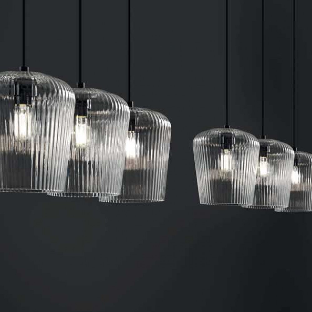 Κρεμαστό Φωτιστικό Πολύφωτο Από Γυαλί Σε Διάφορες Αποχρώσεις - Σε Τρίφωτη Ροζέτα 3xE27 NUMA - GEA LUCE