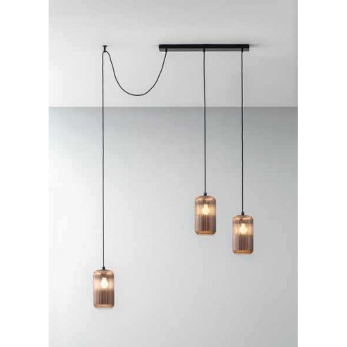 Κρεμαστό Φωτιστικό Πολύφωτο Από Γυαλί Σε Διάφορες Αποχρώσεις Και Μεγέθη - Σε Τρίφωτη Ράγα 3xE27 RAIKA - GEA LUCE