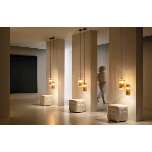 Κρεμαστό Φωτιστικό Από Γυαλί Σε Διάφορες Αποχρώσεις D15cm 1xE27 RAIKA - GEA LUCE