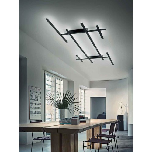 LED Φωτιστικό Τοίχου Αλουμινίου Μαύρο 70,2W RAKE AXL - GEA LUCE