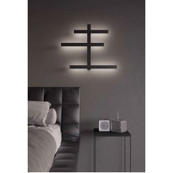 LED Φωτιστικό Τοίχου Αλουμινίου Μαύρο 33,8W RAKE AL - GEA LUCE