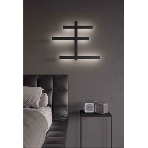 LED Φωτιστικό Τοίχου Αλουμινίου Μαύρο 33,8W RAKE AL - GEA LUCE