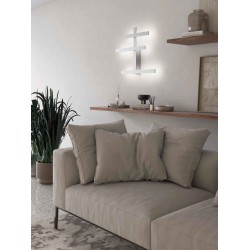 LED Φωτιστικό Τοίχου Αλουμινίου Λευκό 33,8W RAKE AL - GEA LUCE