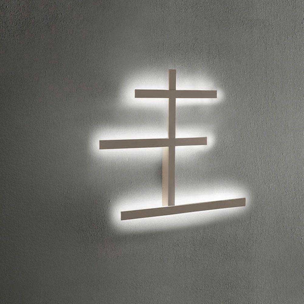 LED Φωτιστικό Τοίχου Αλουμινίου Αντικέ Γκρι 33,8W RAKE AL - GEA LUCE