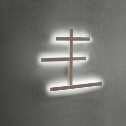 LED Φωτιστικό Τοίχου Αλουμινίου Αντικέ Γκρι 33,8W RAKE AL - GEA LUCE