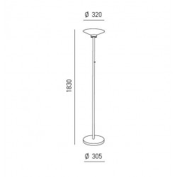 LED Φωτιστικό Δαπέδου Αλουμινίου Λευκό Ματ 48W Dimmable YPSILON - GEA LUCE