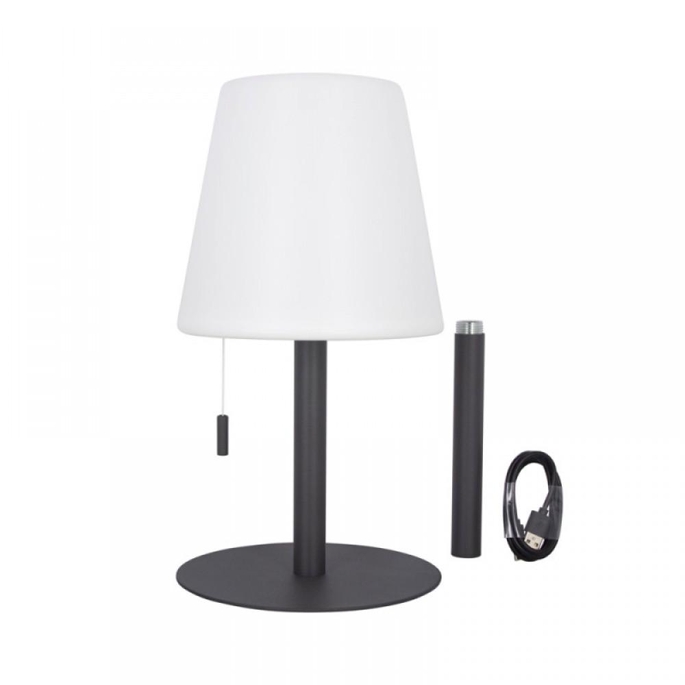 LED Επιτραπέζιο Φωτιστικό Επαναφορτιζόμενο Κώνος Ανθρακί CCT IP44 XANLITE