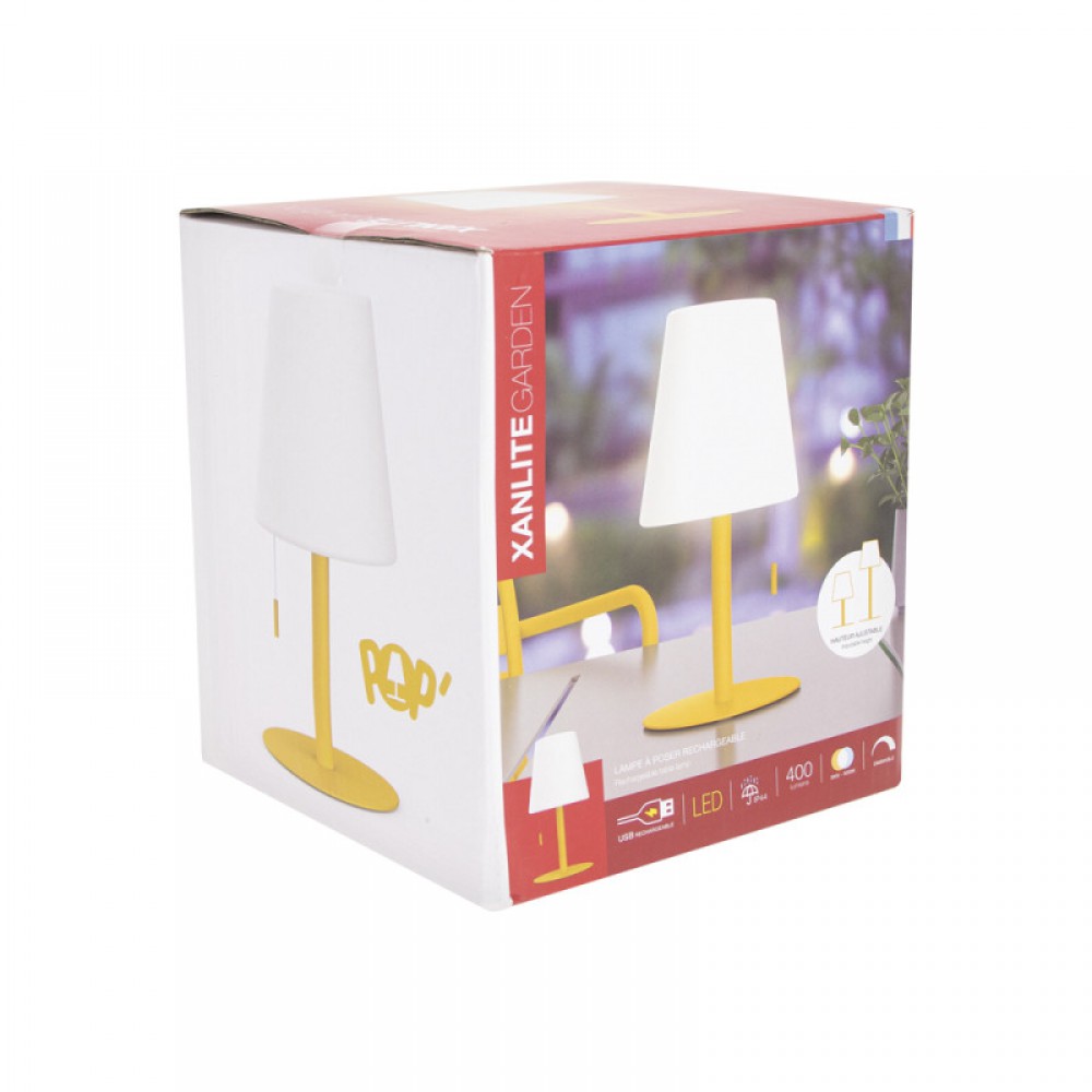 LED Επιτραπέζιο Φωτιστικό Επαναφορτιζόμενο Κώνος Μουσταρδί CCT IP44 XANLITE