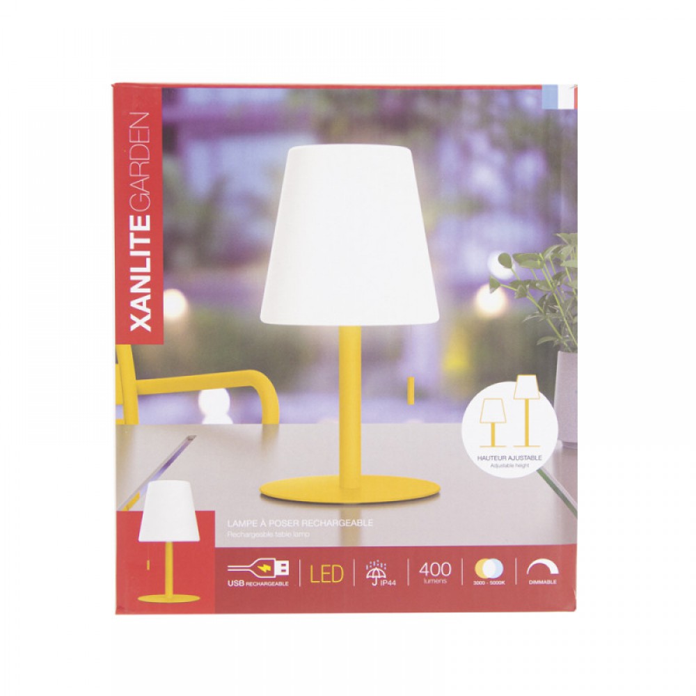 LED Επιτραπέζιο Φωτιστικό Επαναφορτιζόμενο Κώνος Μουσταρδί CCT IP44 XANLITE