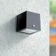 LED Ηλιακό Φωτιστικό Τοίχου Μαύρο Με Αισθητήρα Κίνησης 200lm IP44 - Xanlite